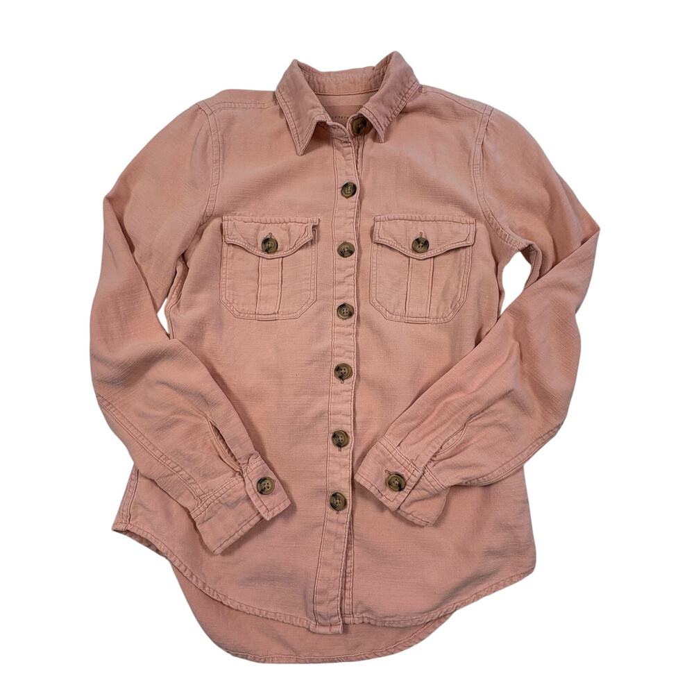 Aeropostale Utility Shirt Women's S Pink Chambray Lightweight Western